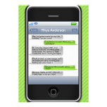 Limefruktgrönt/smart mobil iParty födelsedagsfest  Unika Inbjudningar