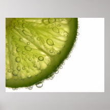 Limefruktskivan bubblar matfotografitryck affischer