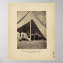 Lincoln & Gen McClellan på stridfält Antietam Affischer