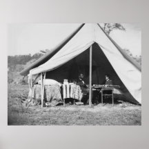Lincoln & Gen McClellan på stridfält Antietam Affischer