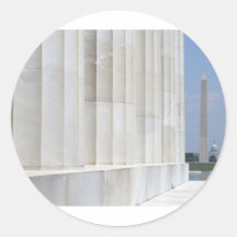 lincoln minnes- washington monument rund klistermärke