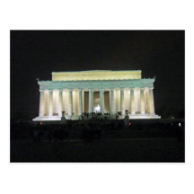 Lincoln minnesmärke på nattWashington DC 002 Vykort