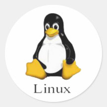 linux rund klistermärke