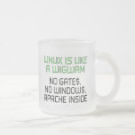 Linuxen är lik en wigwam. Inga grindar, inga fönst Mugg