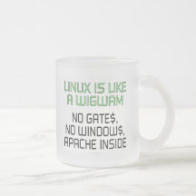Linuxen är lik en wigwam. Inga grindar, inga fönst Mugg