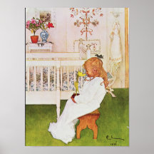 Lisbeth med en gul tulpan posters