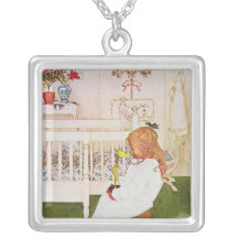 Lisbeth med en gul tulpan skräddarsydda halsband