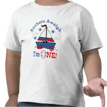 Lite 1st födelsedag för segelbåt t-shirt