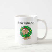 Lite brun björnglad helg kaffe muggar