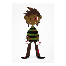 Lite Halloween WerewolfOSA kort Inbjudan