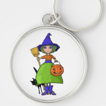 Lite häxa högvärdiga Keychain Nyckel Ringar