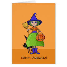 Lite häxapumpaHalloween kort