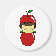 Lite Kawaii Apple pojke Kylskåpsnagnet