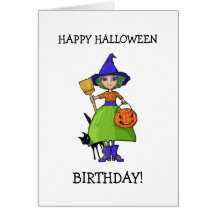 Lite kort för häxaHalloween födelsedag