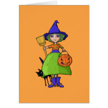 Lite noterar häxapumpa Halloween kortet