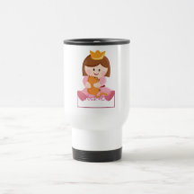 Lite princess med kattbrunthår kaffe mugg