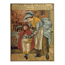 Lite röd ridninghuva vid Walter kran~ 1845 1915 Vykort
