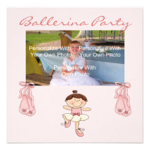 Lite rosa Ballerinapartyinbjudan
