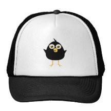 Lite svart fågel baseball hat