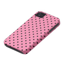 Liten svart polka dots på shock rosa Case-Mate iPhone 4 fodral
