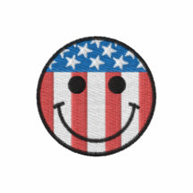 liten USA-smiley face Embroidered Shirt