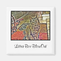 LitterBoxBlowOut Refrigerator Magnet