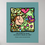 LittleGirlie älskar henne Butterfly.CUSTOMTeal-try Affisch