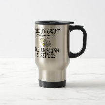 Liv är den utmärkt gammala engelska Sheepdogtravel Mugg