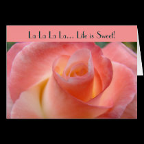 Liv för rosa ros för kort för LaLaLa är söt kärlek kort