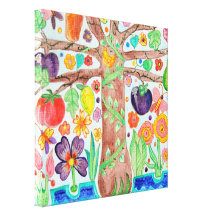 Livets trädkanfasaffisch sträckta canvas tryck