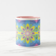 Ljus abstrakt blomma av färger kaffe muggar