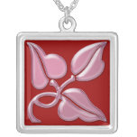 Ljus art nouveau - lilalöv personliga halsband
