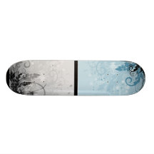 Ljus blom- design för Grunge - - blått Skate Board Deck