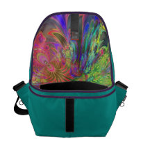 Ljus bristning av färg - lax & indigoblå Deva Messenger Bag