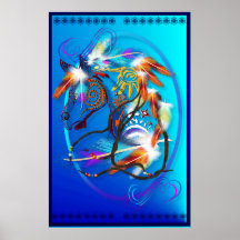 Ljus häst 2 ovala stora Posterr Posters