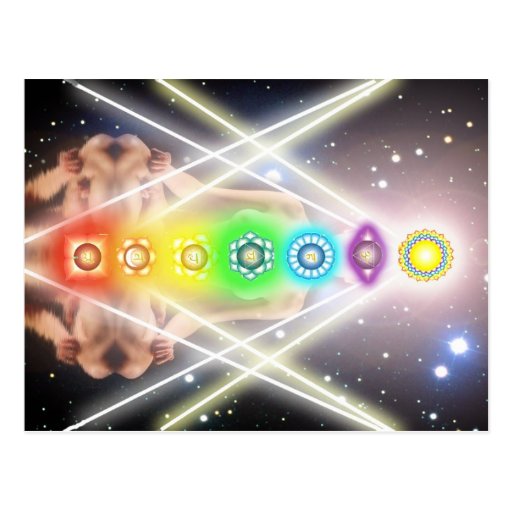 Ljus meditationchakrabelysning vykort