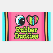 Ljus ögahjärta älskar jag Ruber Duckies Rektangelformade Klistermärken