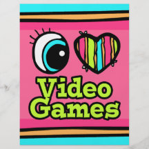 Ljus ögahjärta älskar jag videospel flygblad designs