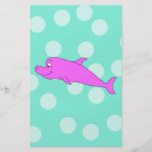 Ljus rosa Dolphin. Full Färg Flygblad