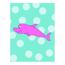 Ljus rosa Dolphin. Vykort