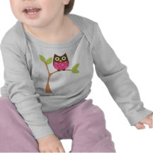 Ljus rosababyuggla t shirts