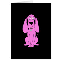 Ljus rosahund. HundCartoon. Kort