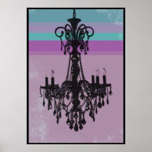 Ljuskrona - purpurfärgad Grunge Print