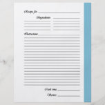Ljust - blått 2 sid receptsidor flygblad designs