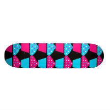 Ljust blått- och shock rosamuffinmönster skateboard decks