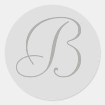 Ljust - grå Monogrammed personlig sälar Klistermärke