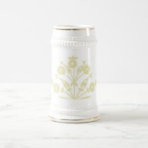 Ljust - gul abstrakt blommigt kaffe mugg