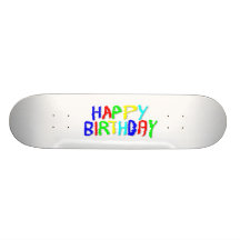 Ljust och färgrikt. Lycklig Birthday. Skate Board Decks