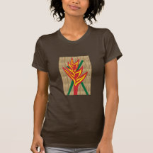 Ljust rödbrun blommadam skjorta tshirts