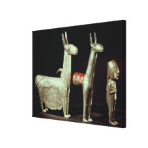 Llama, alpaca och kvinna canvasduk med gallerikvalitet 